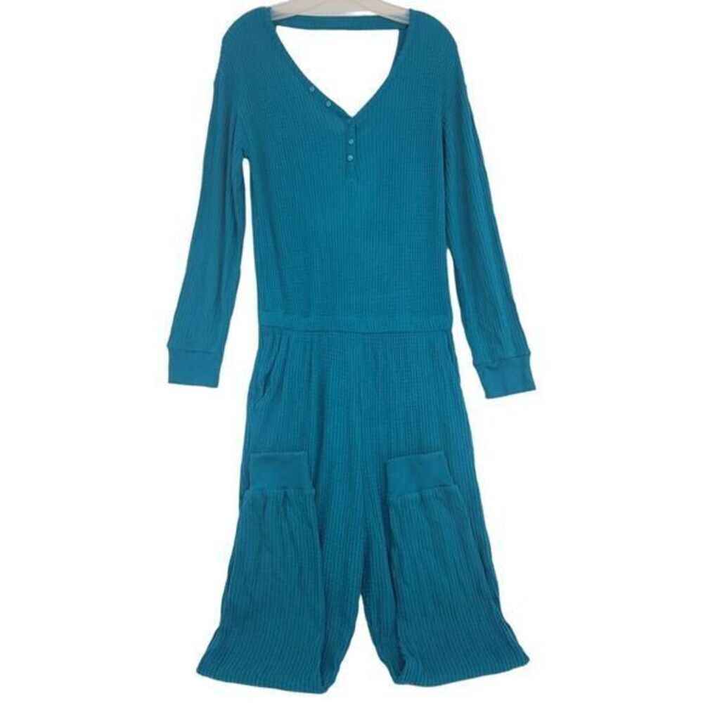Serra Long Sleeve Cozy Romper Jogger Pockets M Athleisure Minimalist Loungewear - Picture 2 of 8
